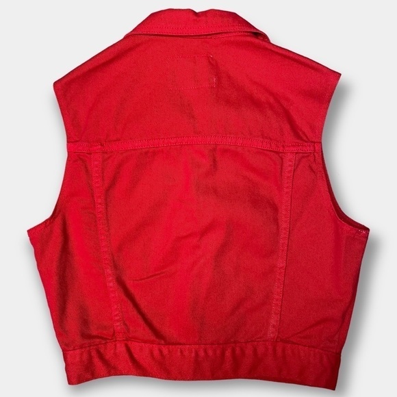 Paris Blues Girl's Red Denim Blue Jeans Vest Size Medium - Picture 2 of 4